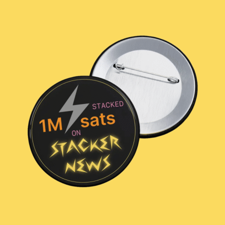 1M Sats Stacker Button Pins